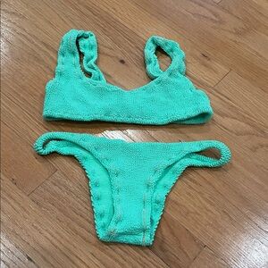 Mint Green Textured Bikini Set